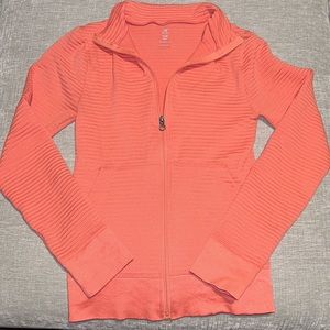 Aura Coral Athletic Fitted Zip Up